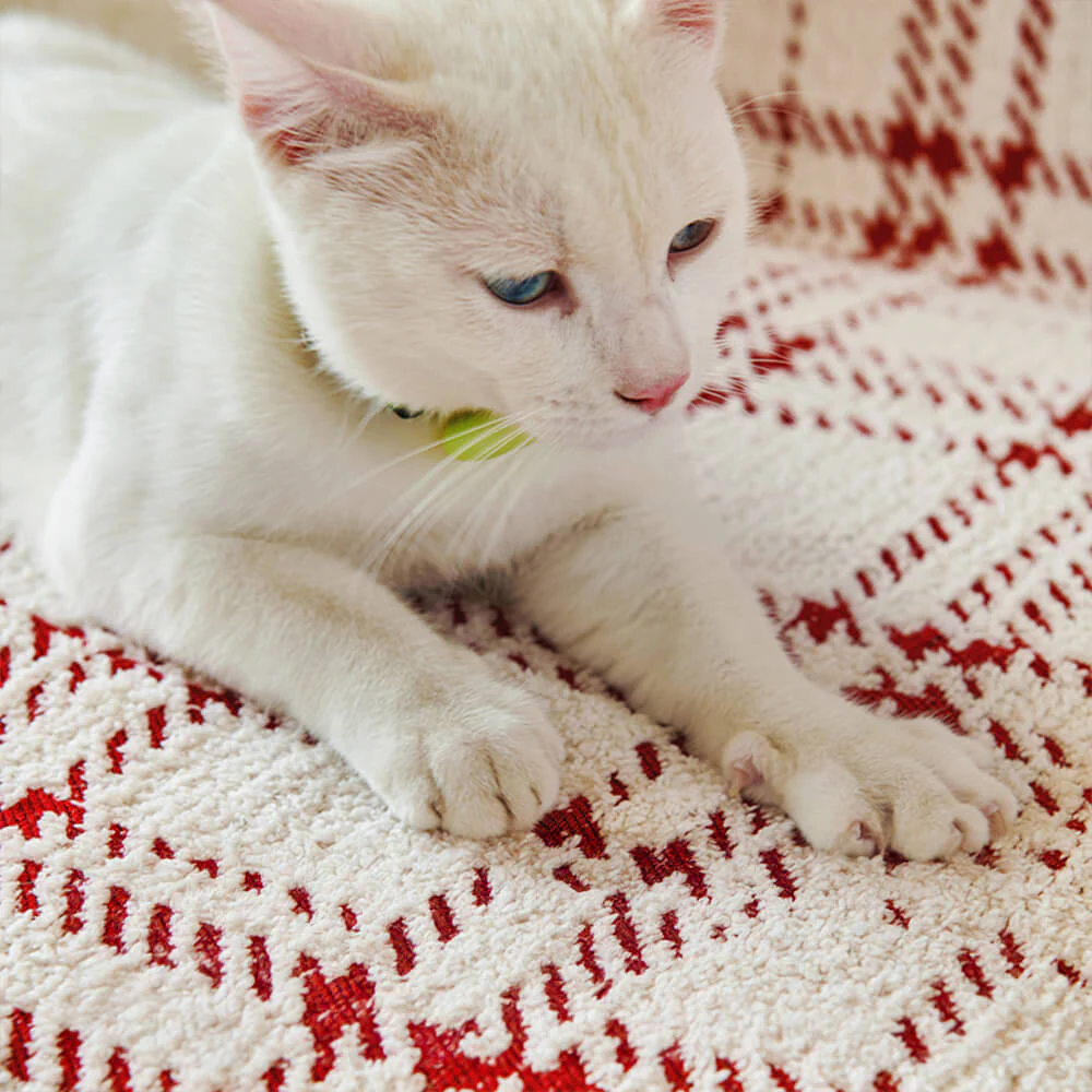 Classic Plaid Reversible Anti-Scratch One-Piece Couch Cover