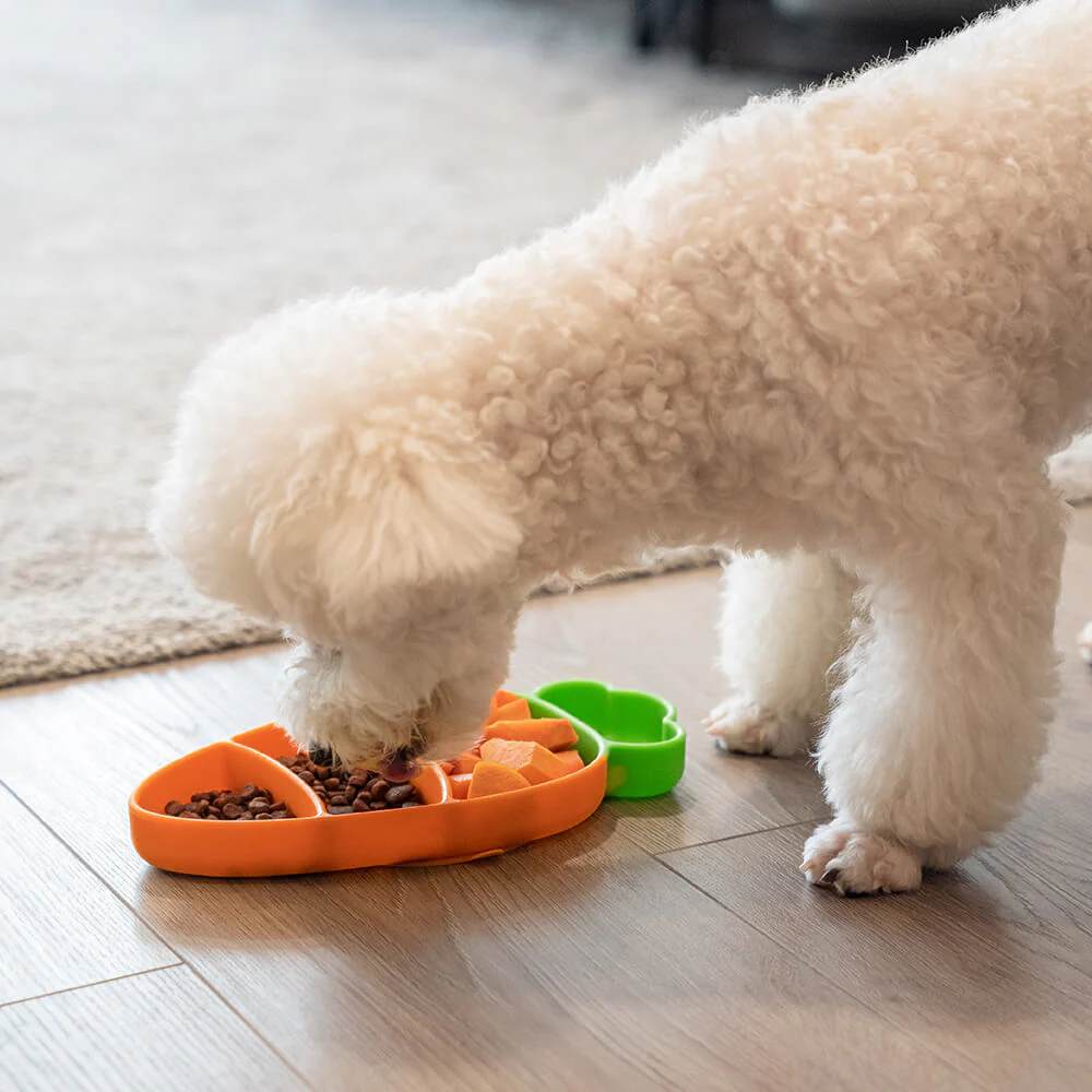 Carrot Silicone Suction Cup Pet Bowls