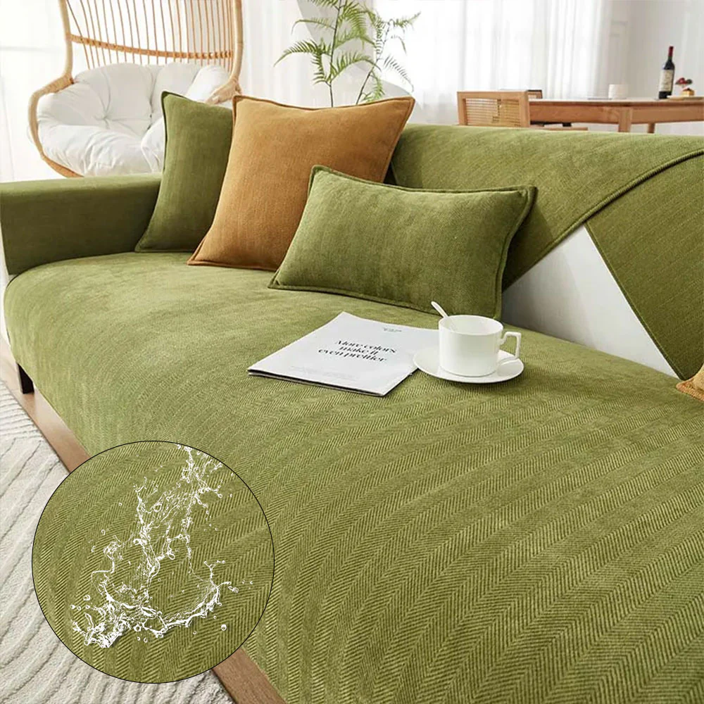 Herringbone Chenille Fabric Waterproof & Antifouling Couch Cover