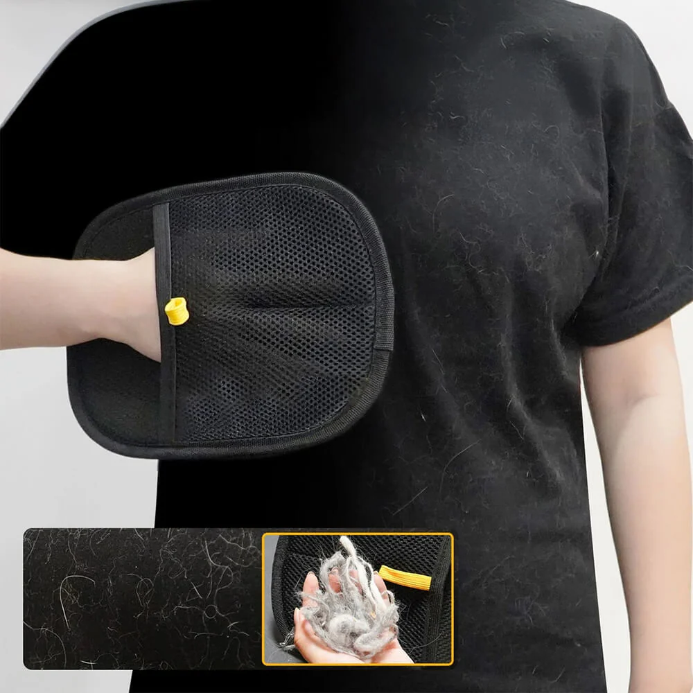 Pet Hair Removal Glove with Dual-Sided Electrostatic Bristle