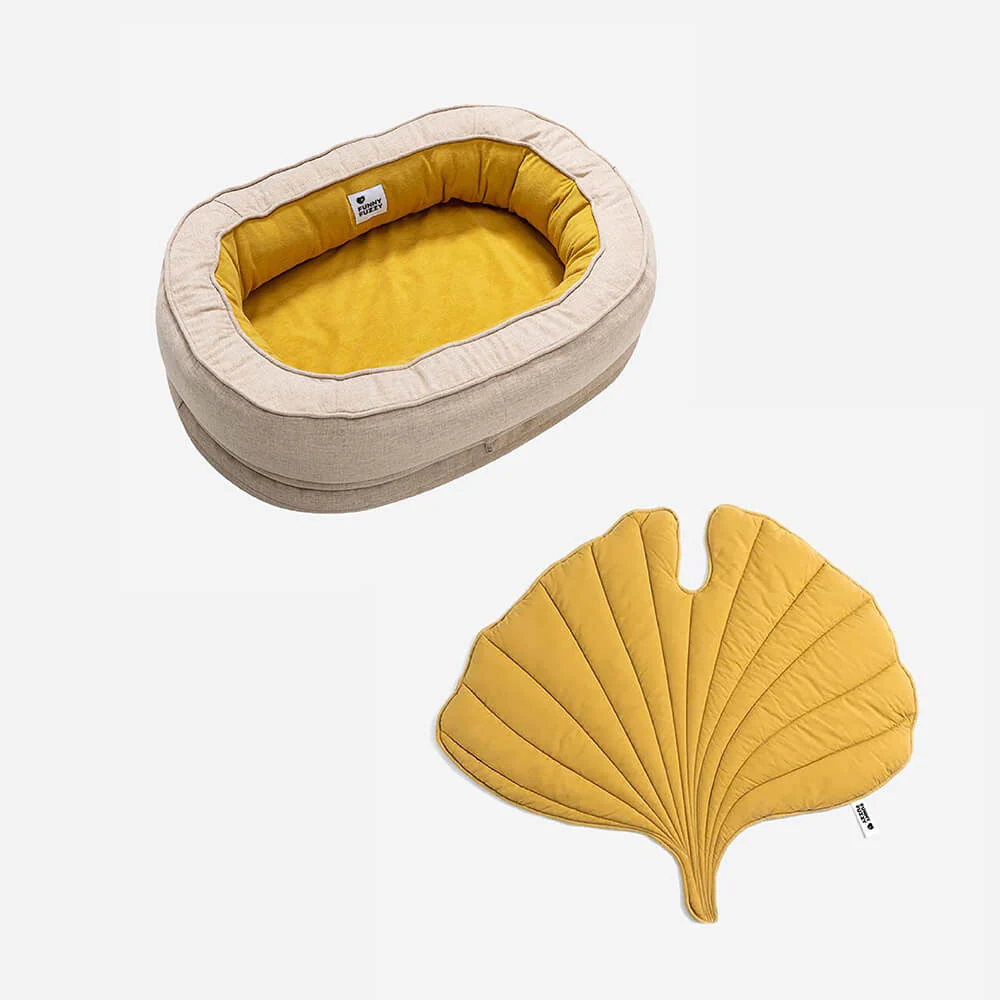 Leaf Shape Dog Blanket With Donut Dog Bed Luxury Dog Gifts