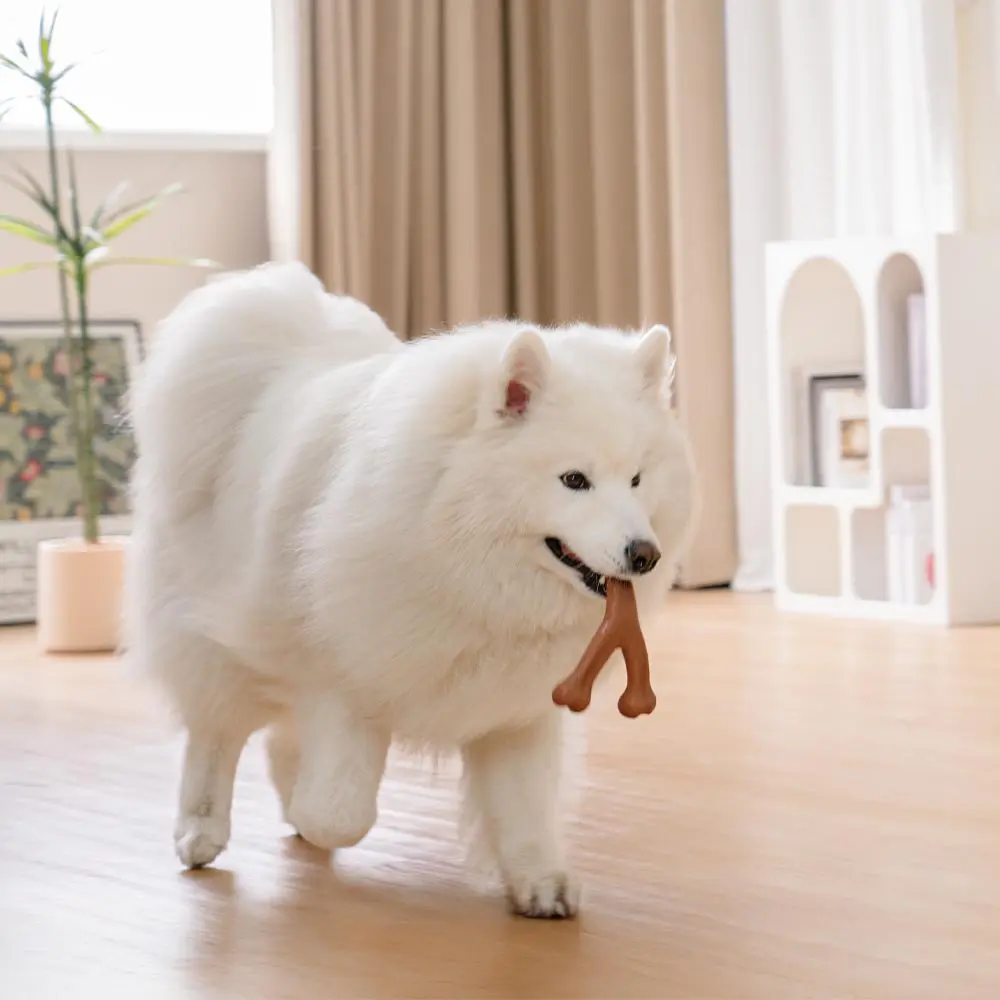 Teething Bones Dog Chew Toy - Bacon-Flavored