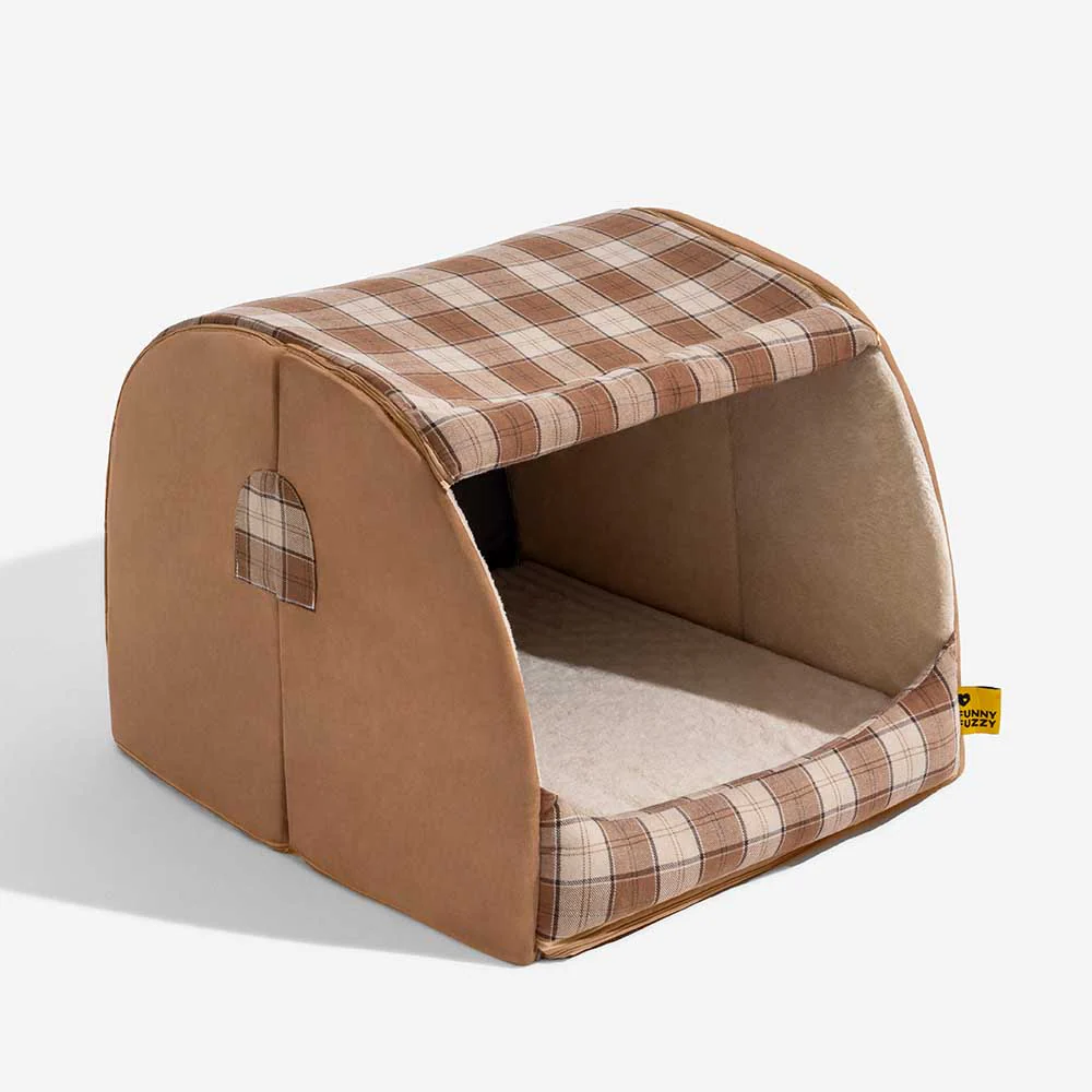 Classical Plaid House Orthopedic Dog Bed - Retreat Cabin