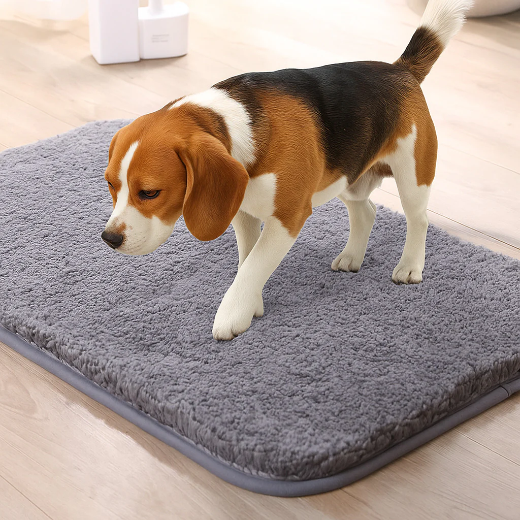 Thick Plush Absorbent Mud-Resistant Pet Door Mat for Dirty Paws