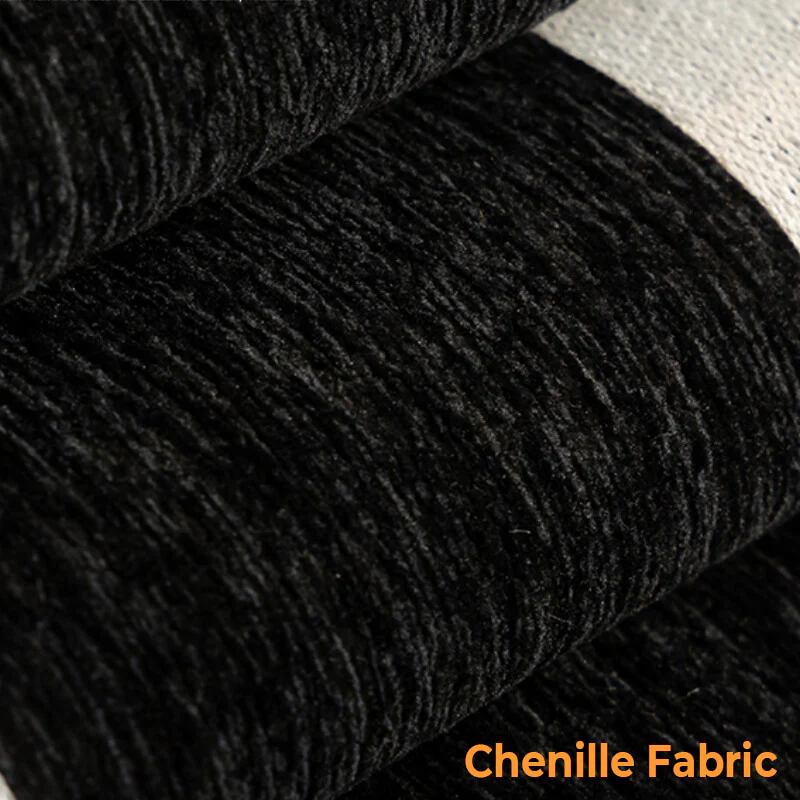 Classic Black Irregular-Shaped Chenille Anti-Scratch Non-Slip Couch Cover