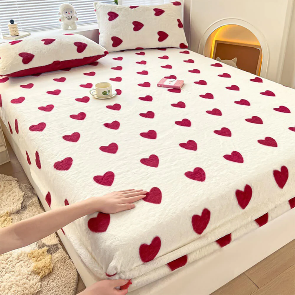 Static-Free Creamy Stretchable Fitted Sheet Mattress Cover