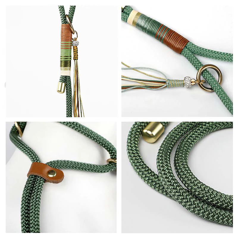 Hand-knitted Braided Rope No Pull Cool Dog Accessories Training Collars