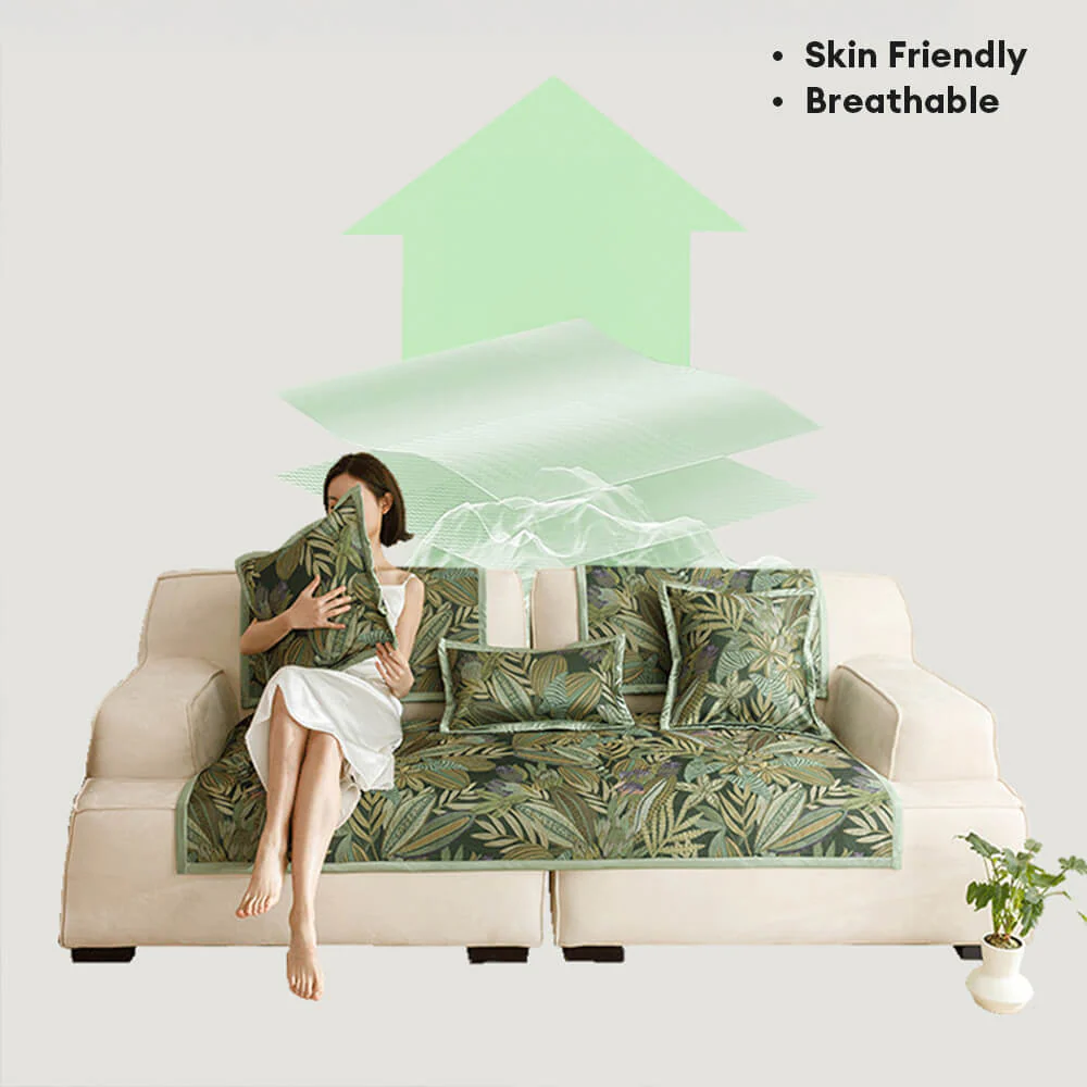 All-Season Cooling Pastoral Floral Couch Cover