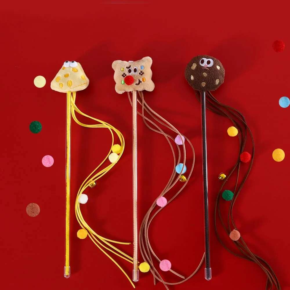 Funny Cookie Cat Teaser Stick Set