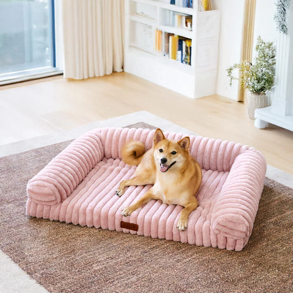 Cream Fluffy Comfort Orthopedic Dog and Cat Sofa Bed