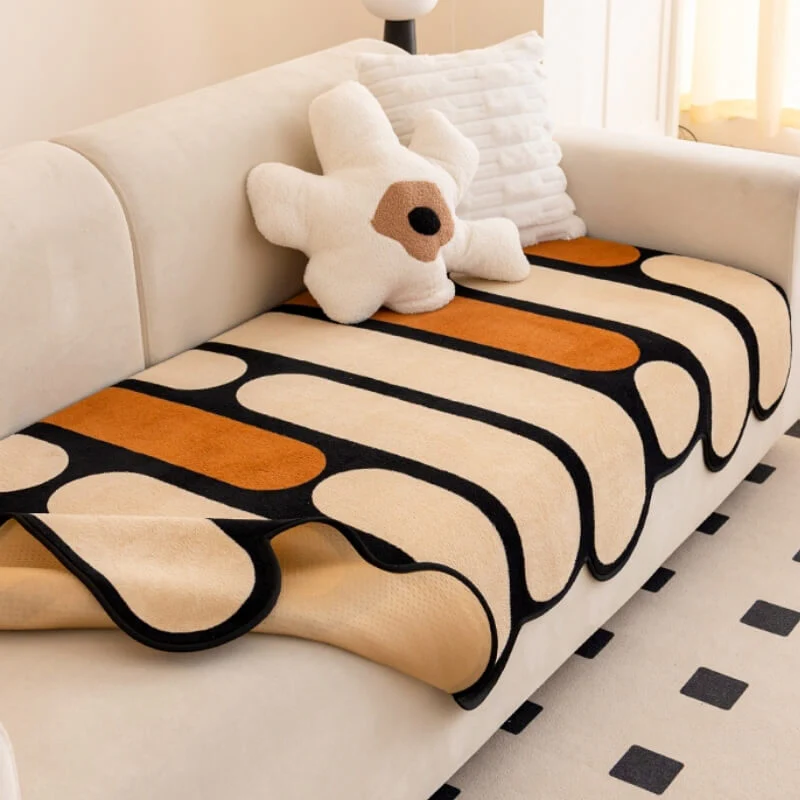 Modern Irregular-Shaped Chenille Scratch-Resistant Couch Cover