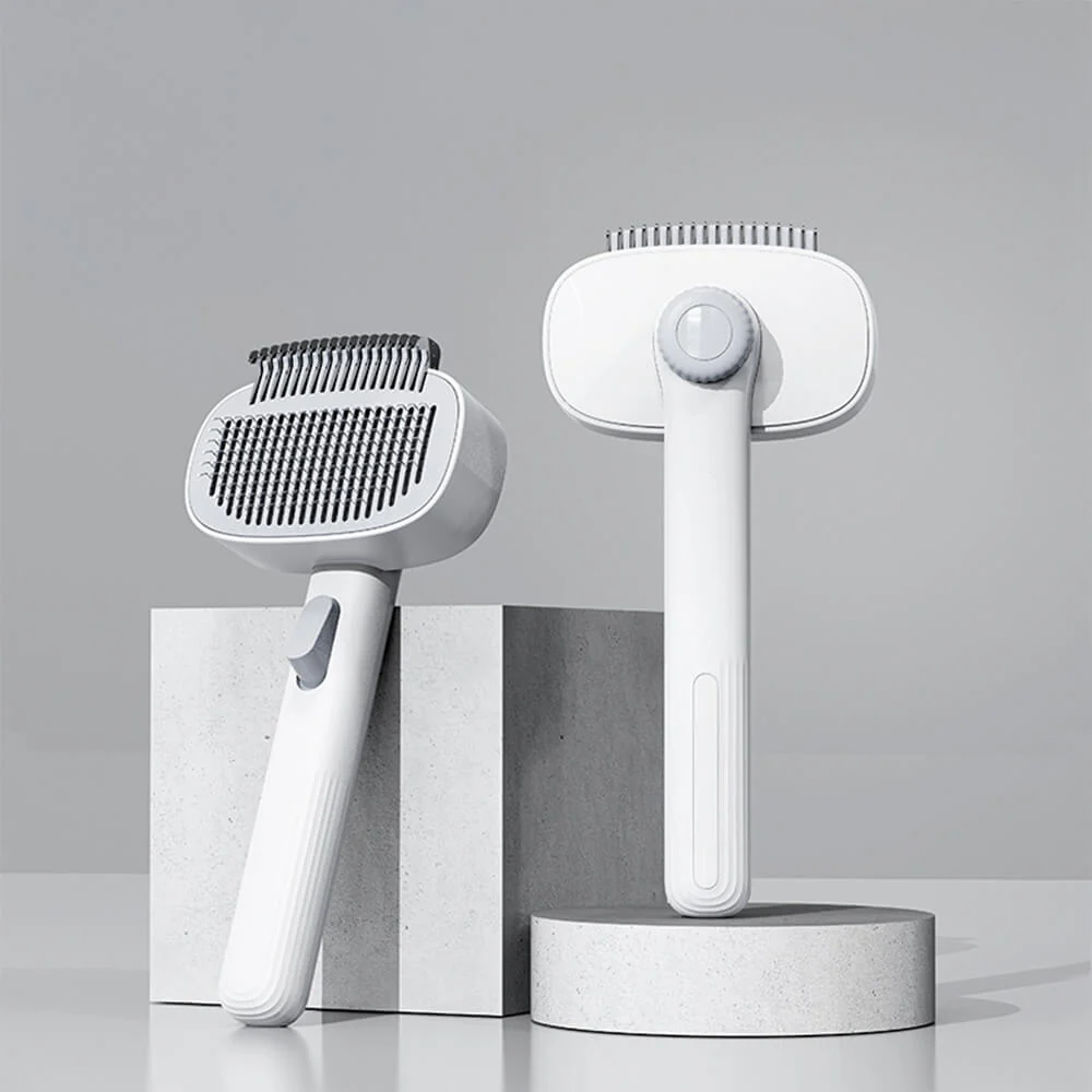 2 In 1 Self-Cleaning Dual-Head Shedding and Dematting Tool Pet Grooming Brush