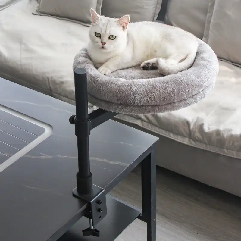 Adjustable Rotating Office Cat Hammock Bed with Iron Support