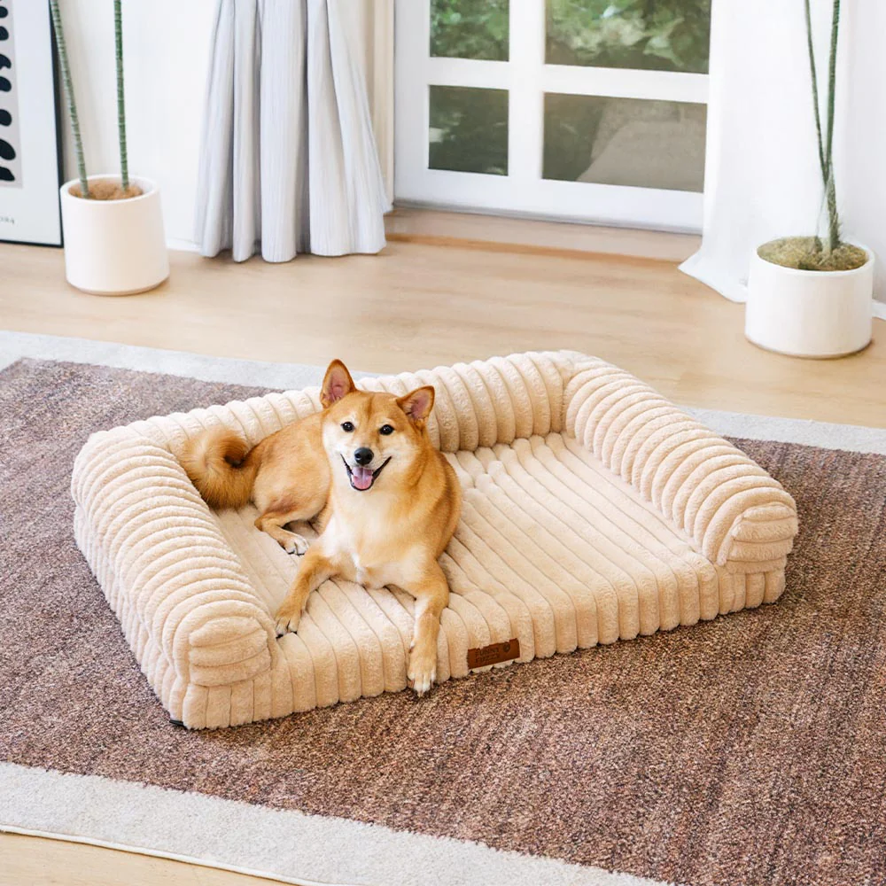Cream Fluffy Comfort Orthopedic Dog and Cat Sofa Bed
