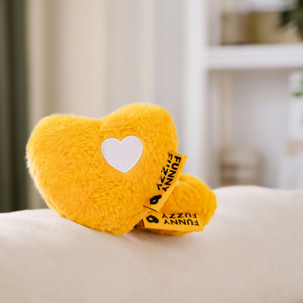 FUNNYFUZZY Heart Plush Squeaky Dog Toys