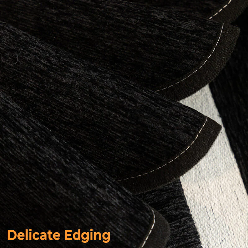 Classic Black Irregular-Shaped Chenille Anti-Scratch Non-Slip Couch Cover