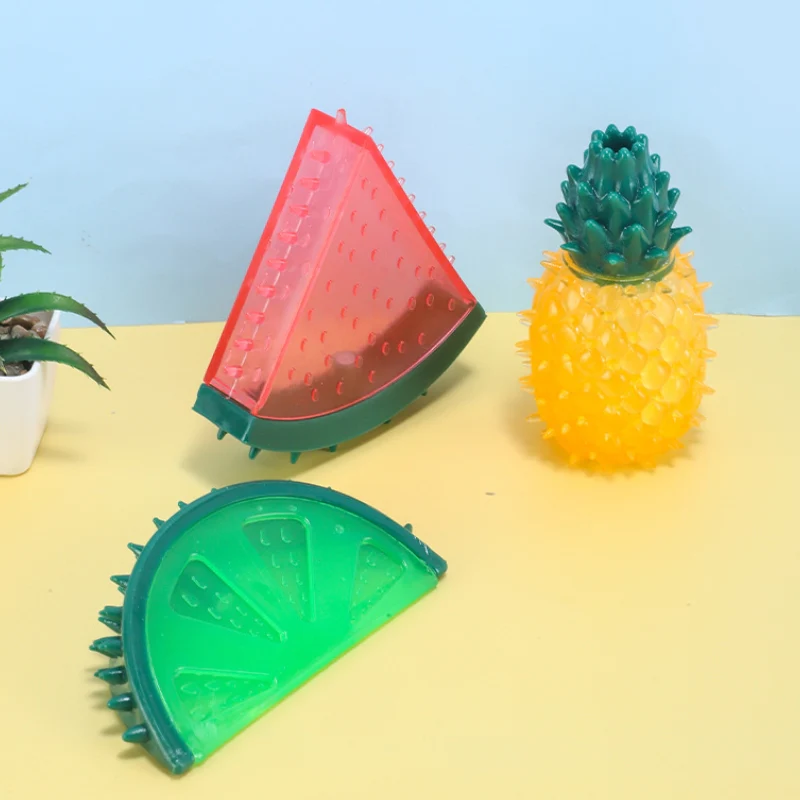 Teething Rubber Water-filled Frozen Fruit Shape Dog Toys