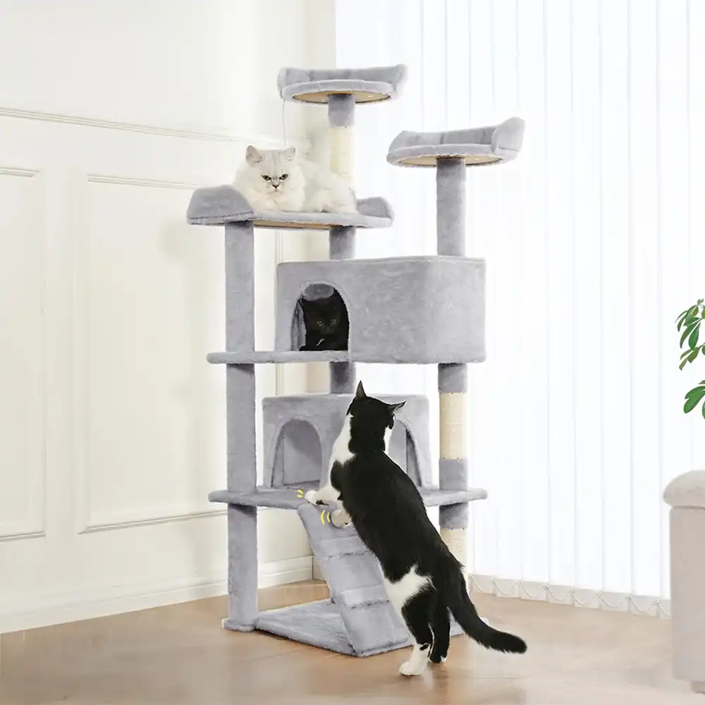 Sturdy Plush Multi-Level Cat Tree Tower with Cozy Condos & Scratching Posts