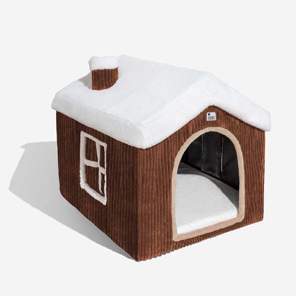 Gingerbread Snow House Pet Tent Detachable Large Dog House