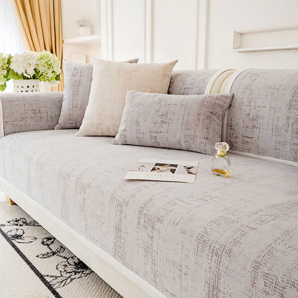 Classic Fashion Textured Thick Chenille Couch Cover