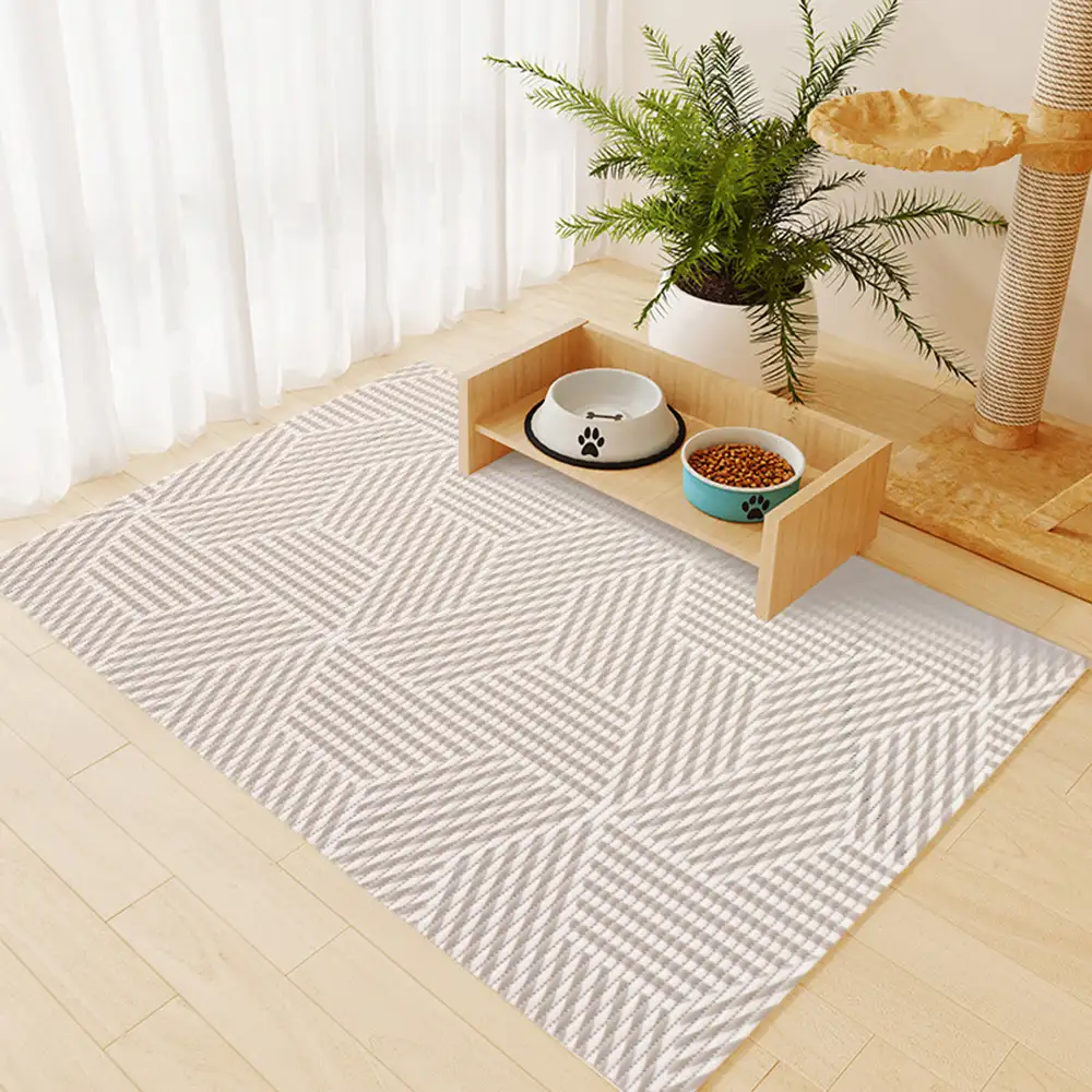 Geometric Waterproof Non-Slip Large Size Pet Feeding Mat