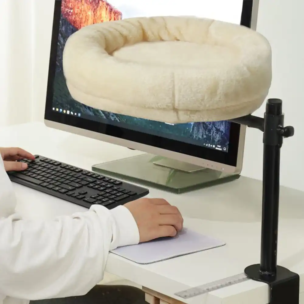 Adjustable Rotating Office Cat Hammock Bed with Iron Support