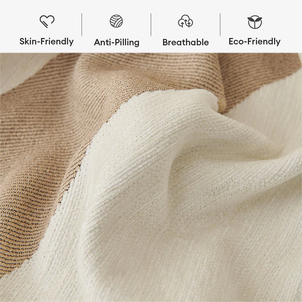 Geometric Fringe Double-Sided Chenille Non-Slip Throw Couch Cover