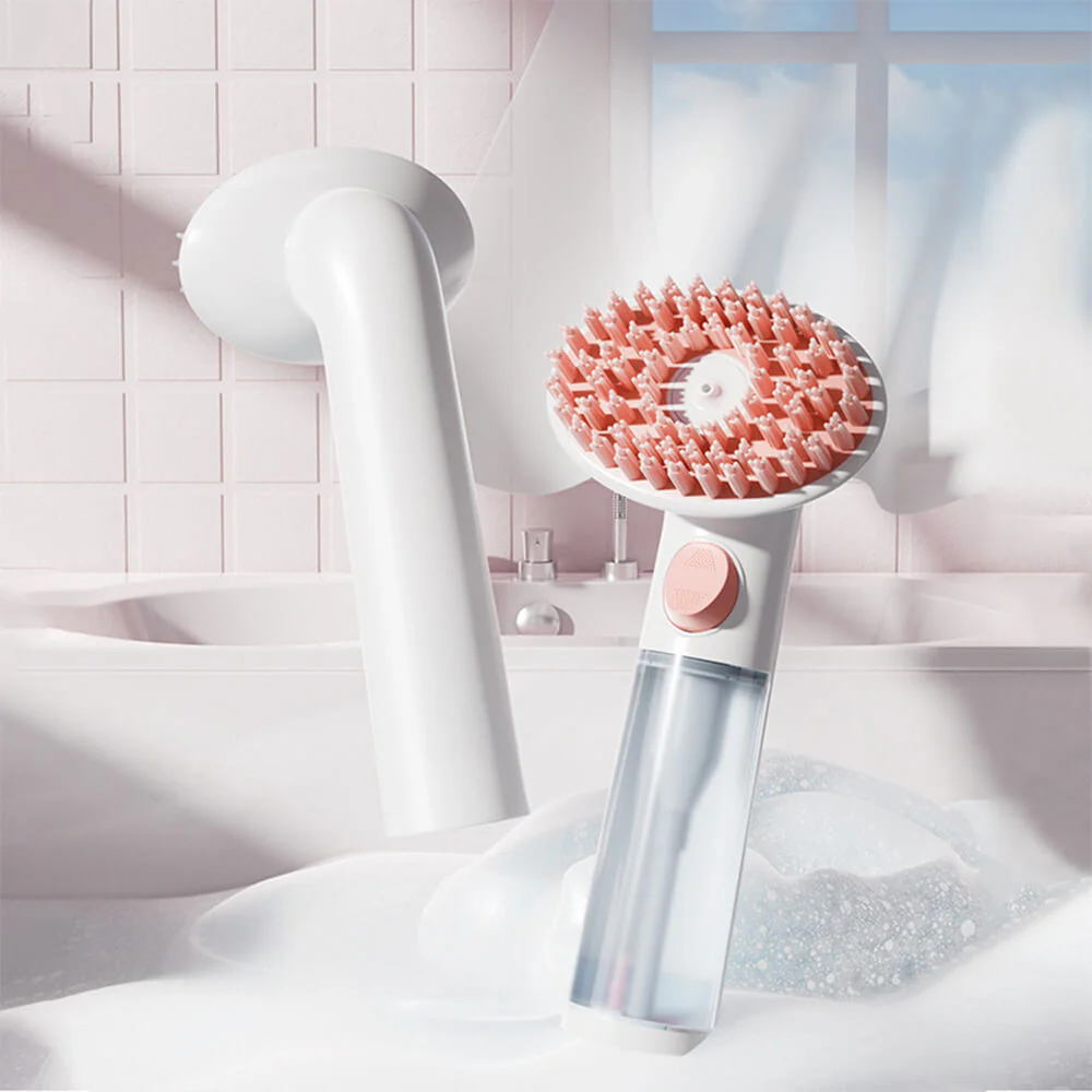 2 In 1 Shampoo Dispenser & Massage Frother Dog Bath Brush