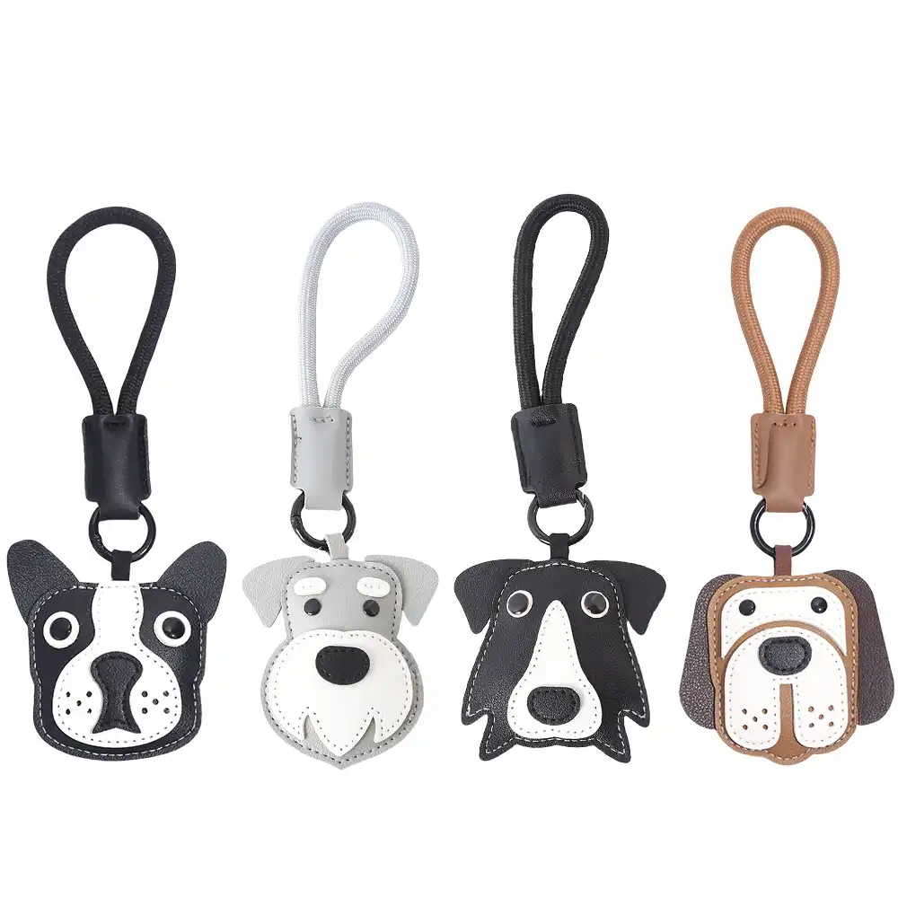 Cute Faux Leather Dog Keychain Strap – Fun Gift for Dog Lovers & Pet Parents