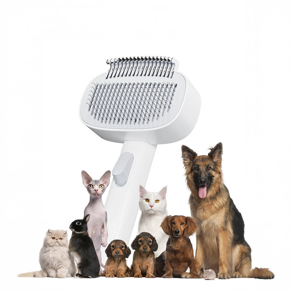 2 In 1 Self-Cleaning Dual-Head Shedding and Dematting Tool Pet Grooming Brush