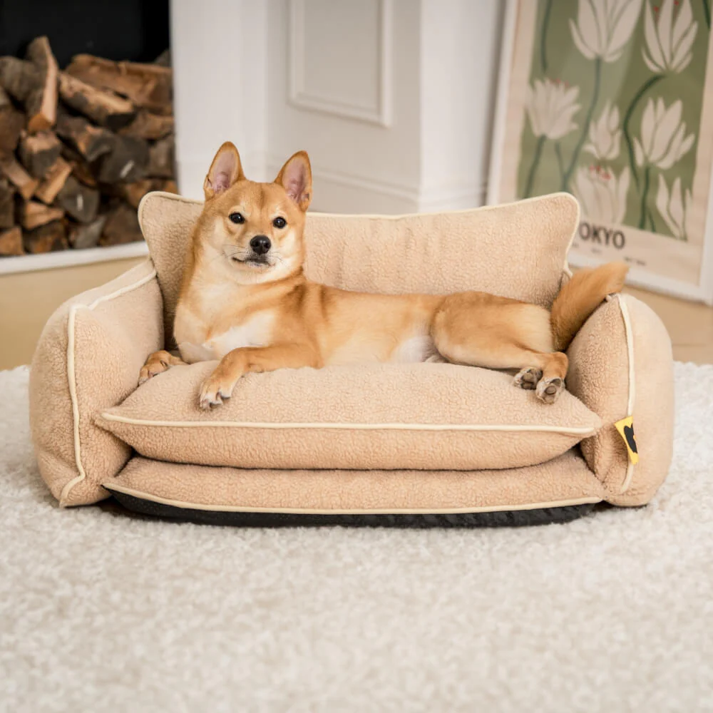 Soft Faux Lambswool Double Layer Dog & Cat Sofa Bed