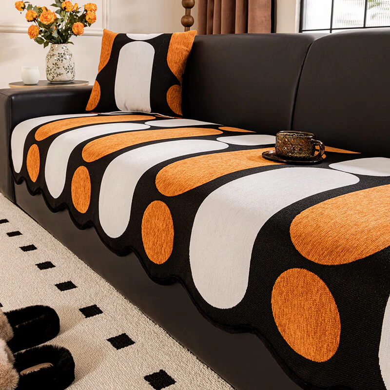 Modern Irregular-Shaped Chenille Scratch-Resistant Couch Cover