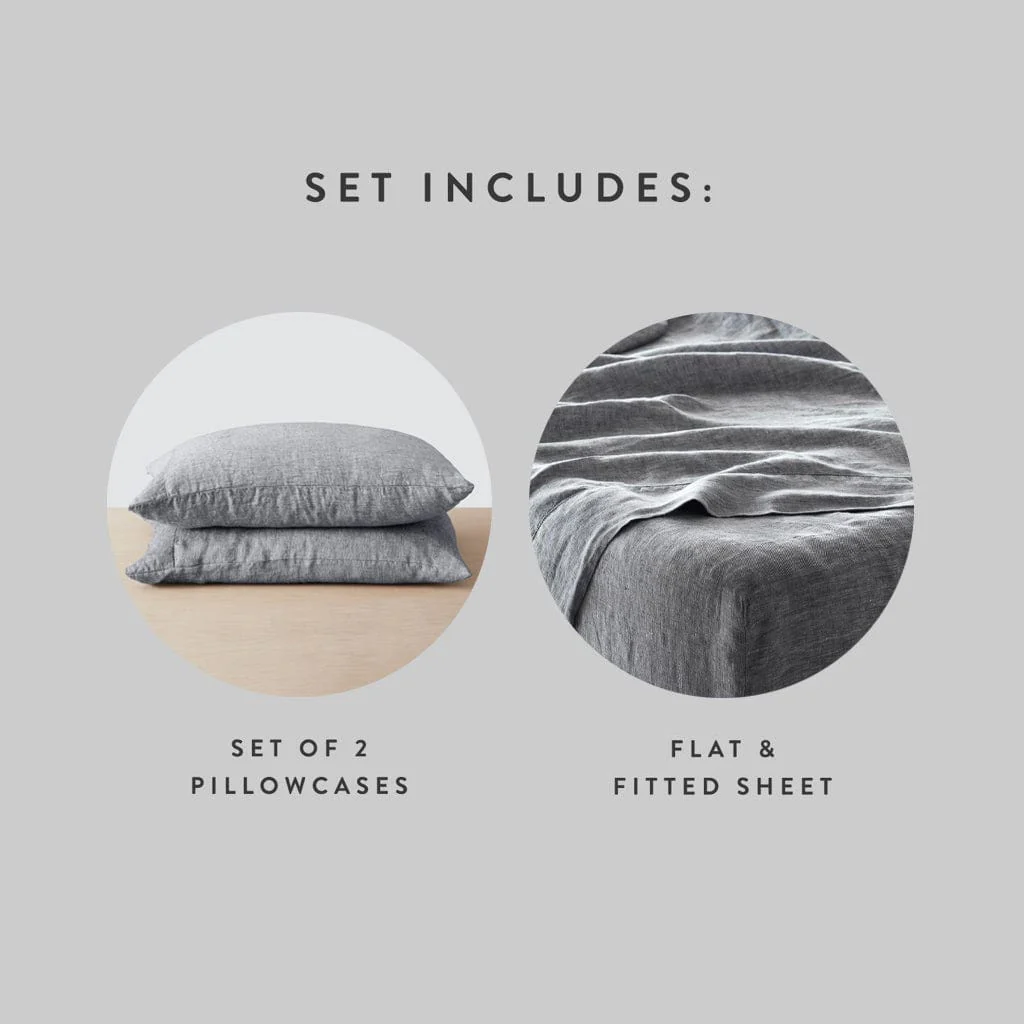 Stonewashed Linen Sheet Set