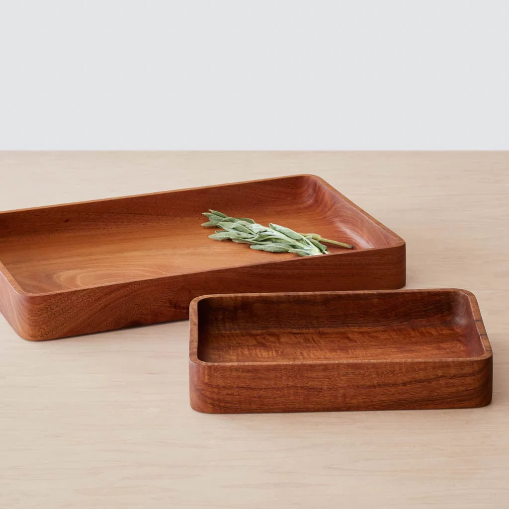 Tikal Rectangular Wood Tray