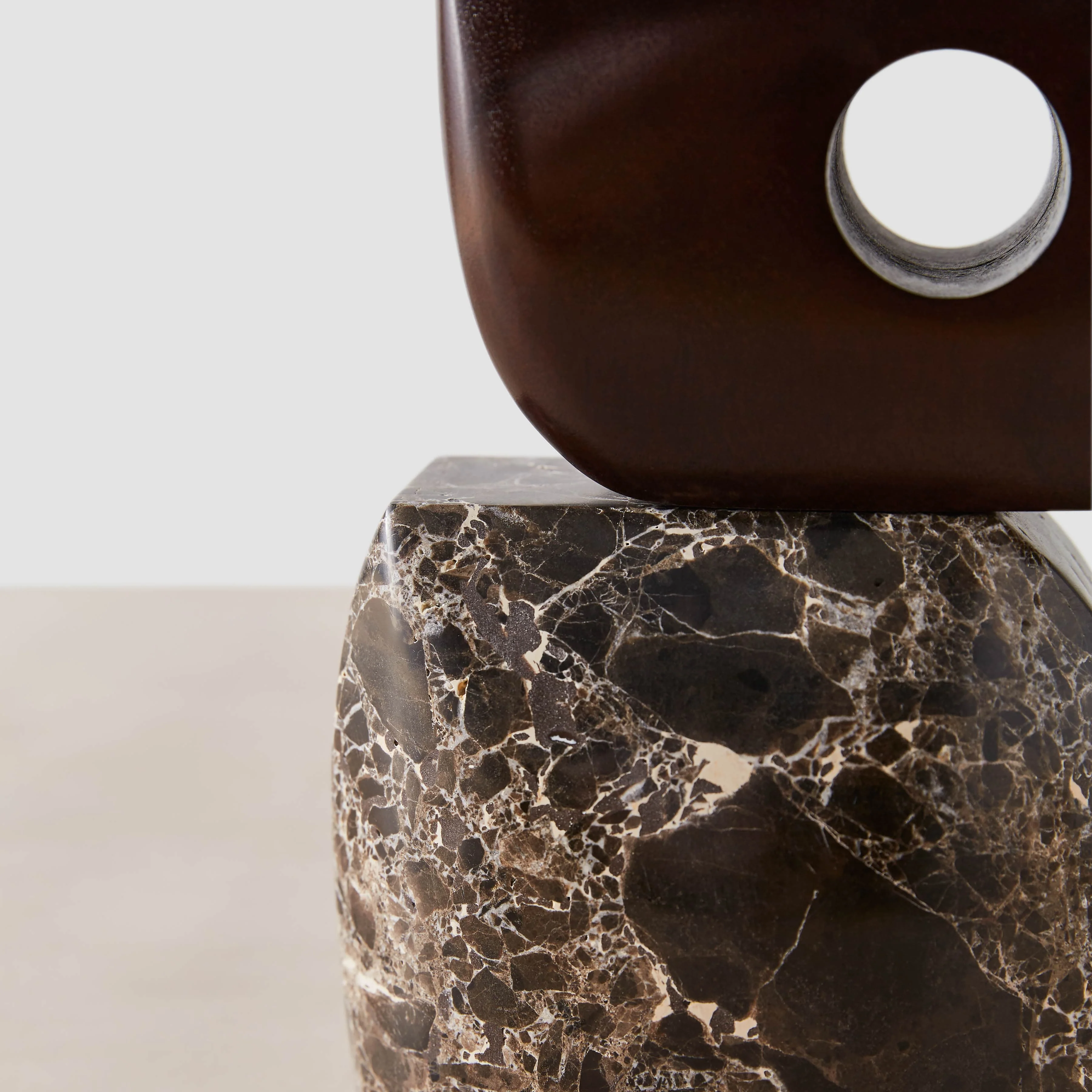 Hari Stone and Wood Sculpture