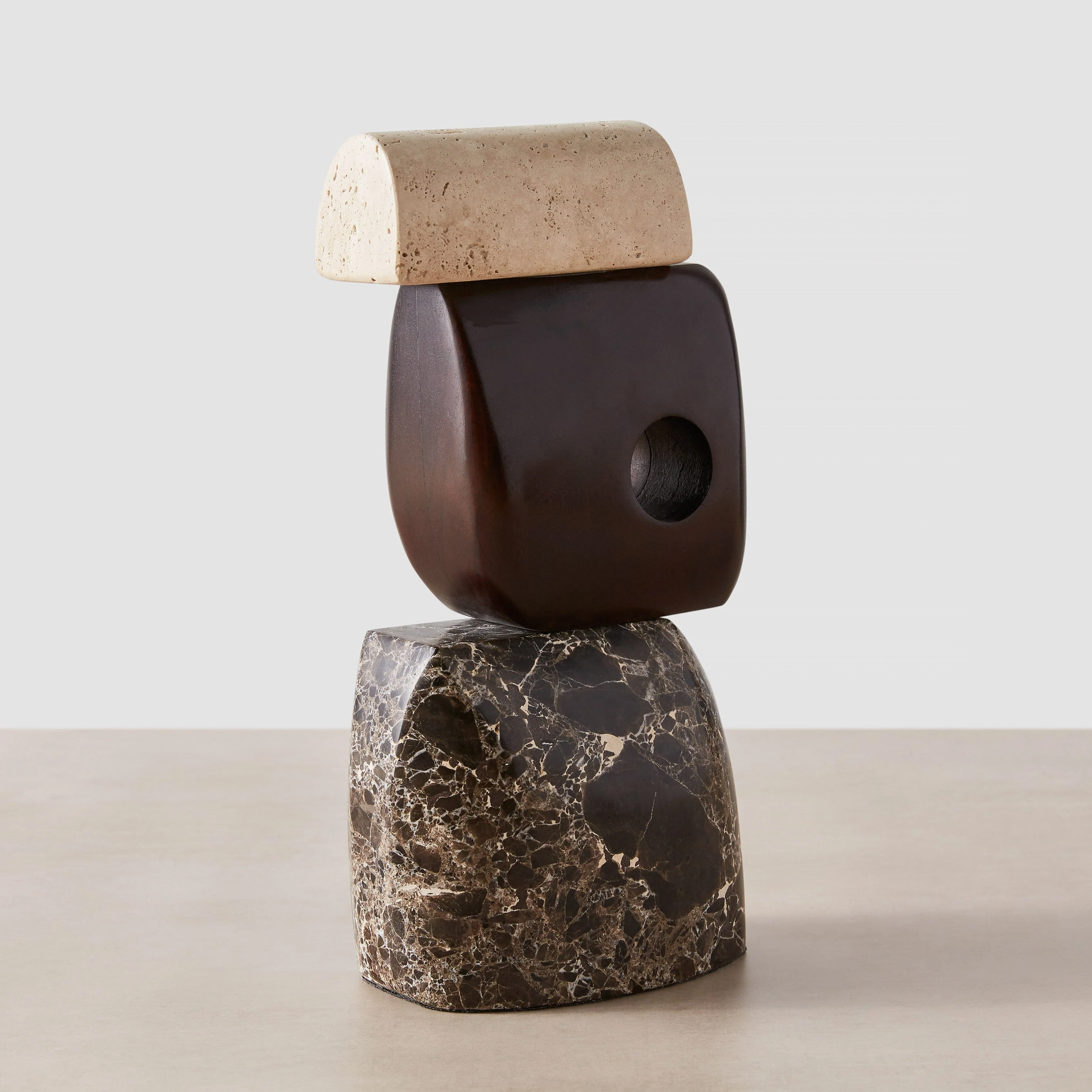 Hari Stone and Wood Sculpture