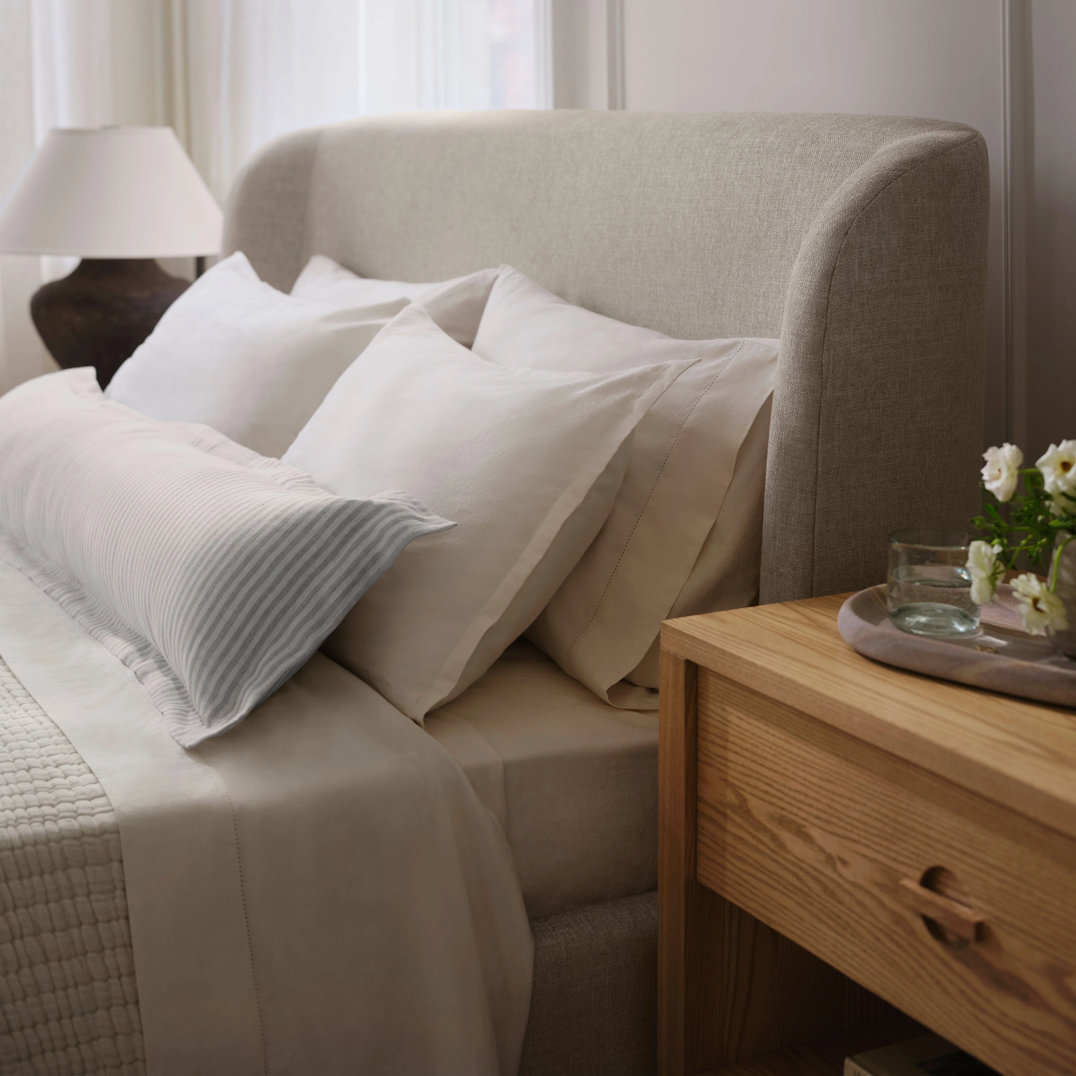 Stonewashed Organic Cotton Percale Sheet Set