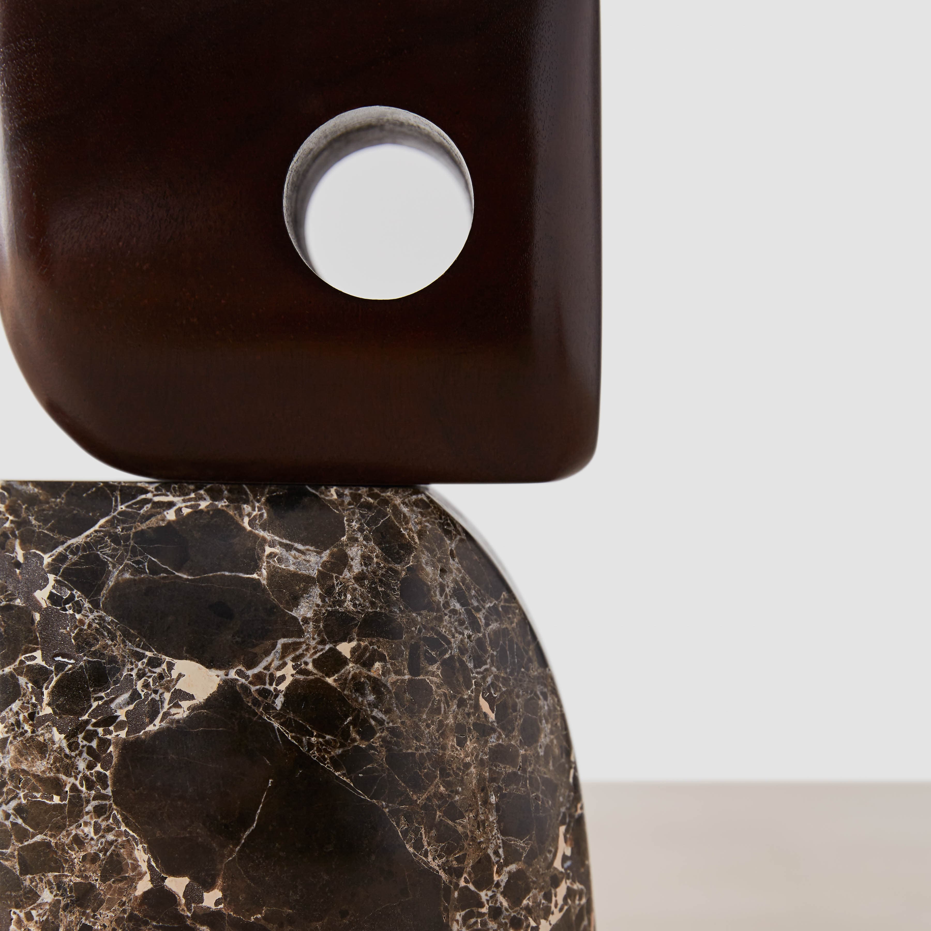 Hari Stone and Wood Sculpture