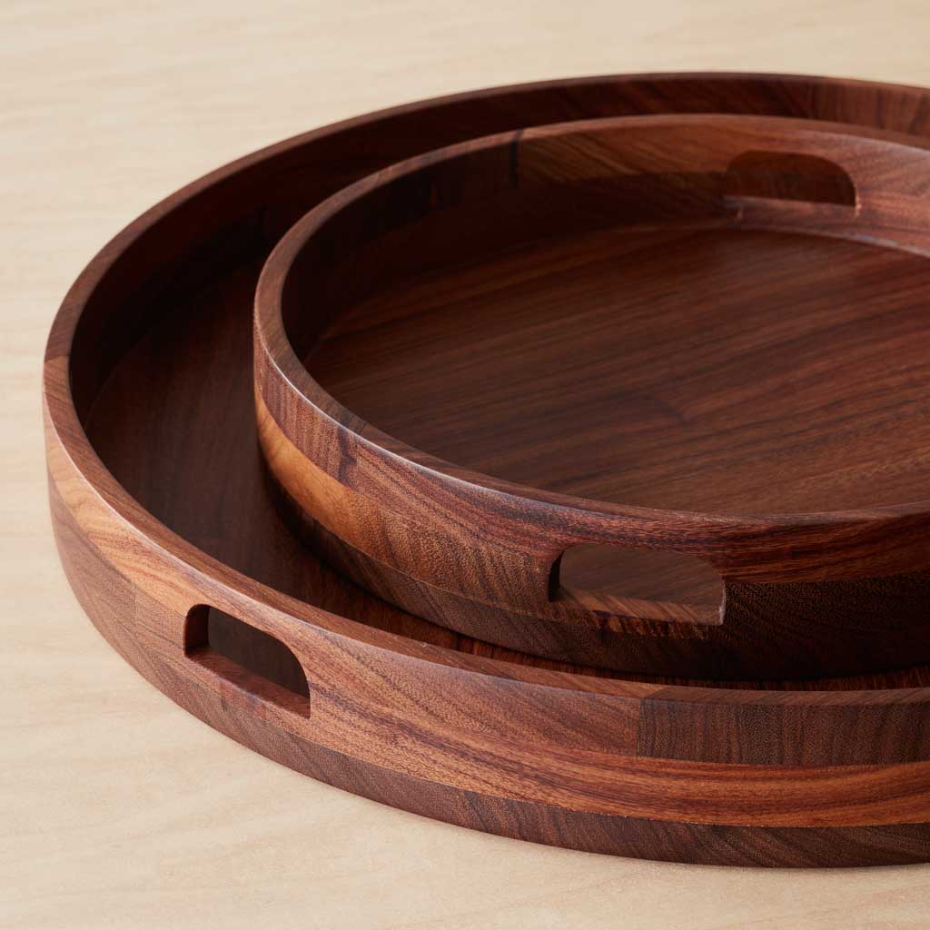 Tikal Round Wood Tray - Granadillo