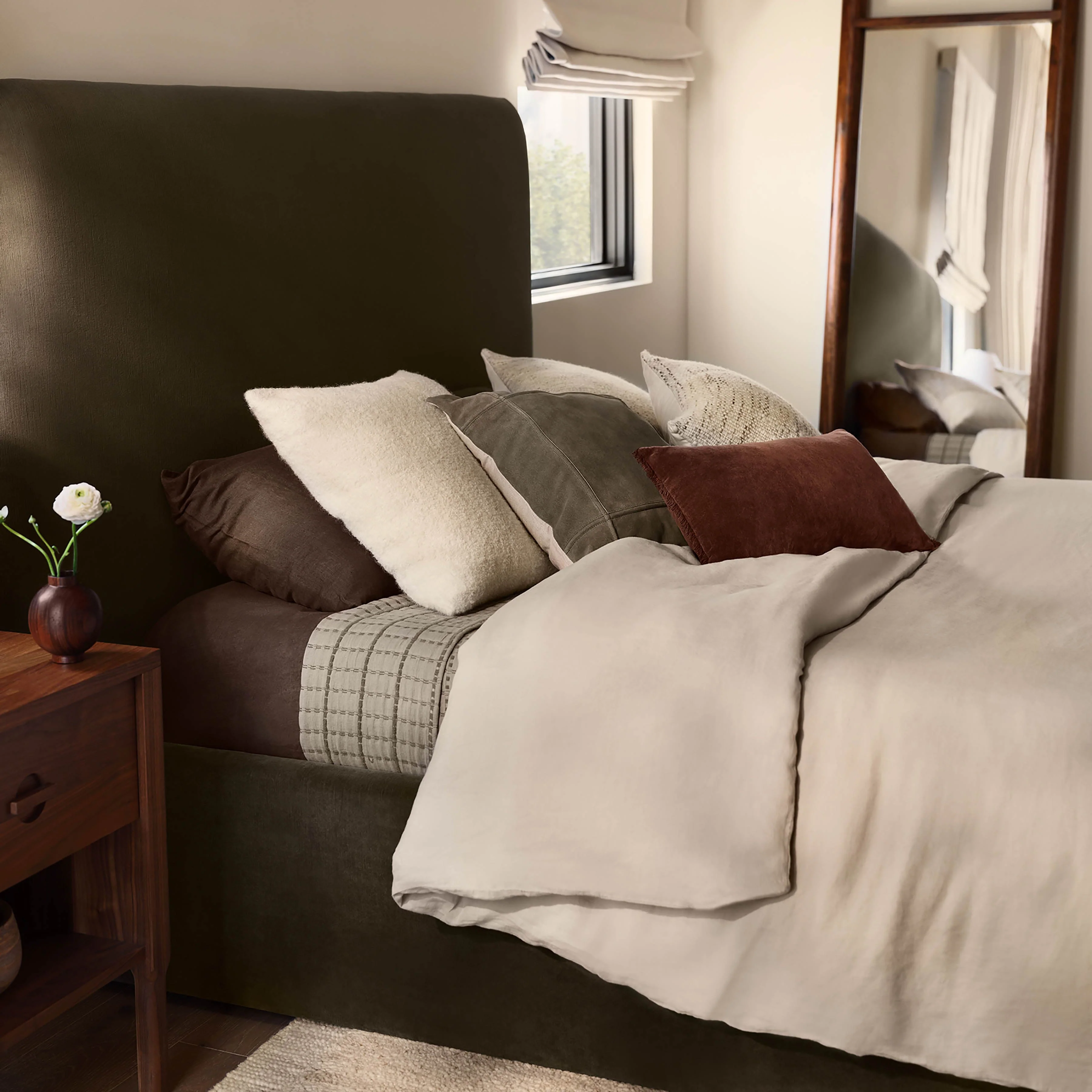 Johar Wood Floor Mirror