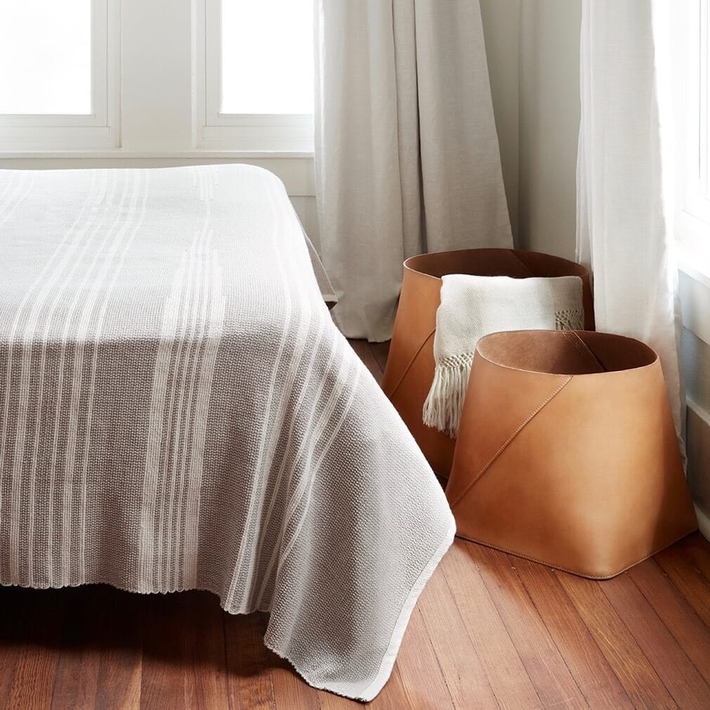 Azad Tall Leather Storage Bins