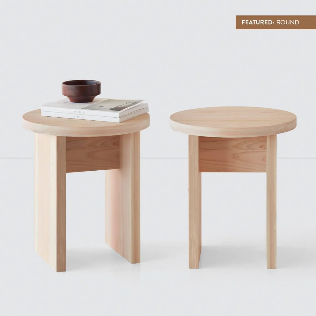 Hinoki Wood Side Table