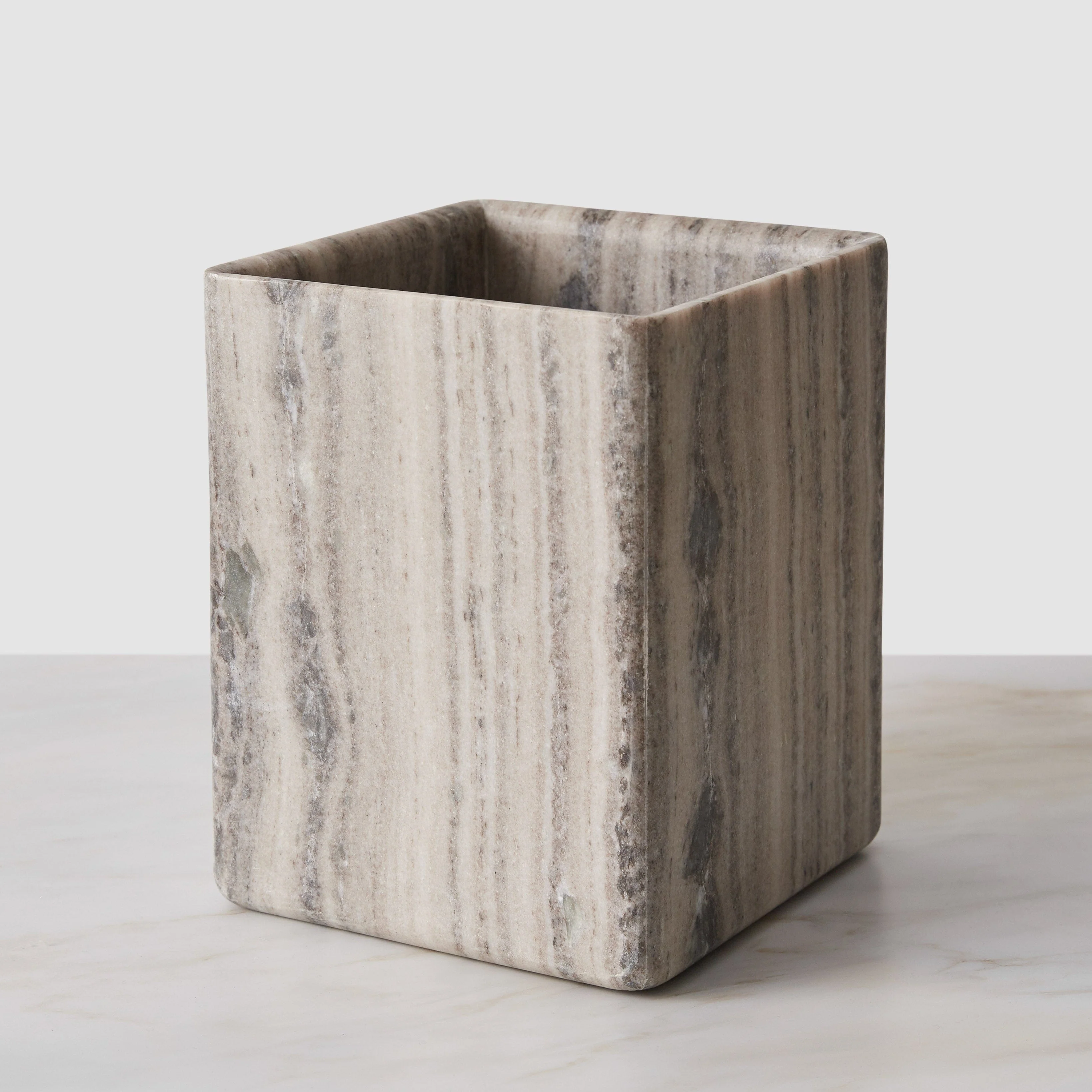 Riya Marble Wastebasket