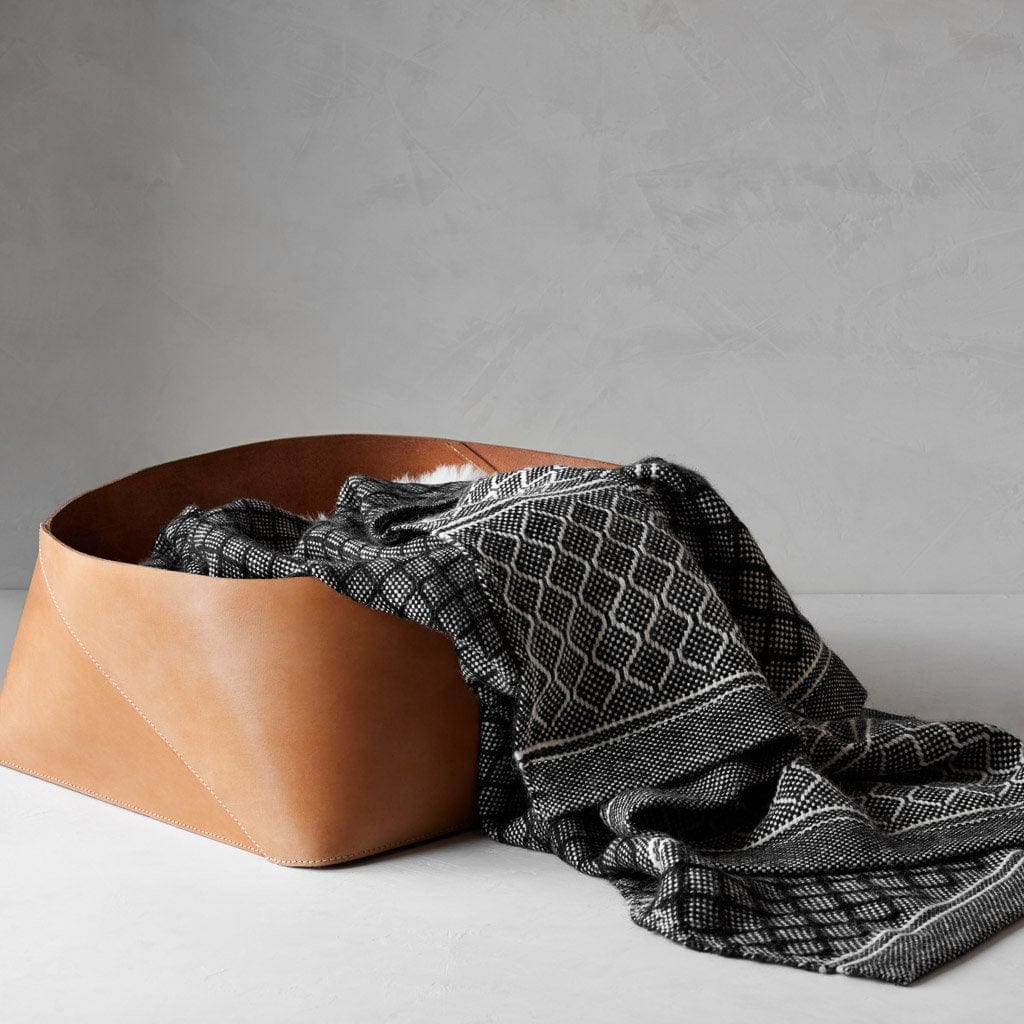 Azad Low Leather Storage Bin