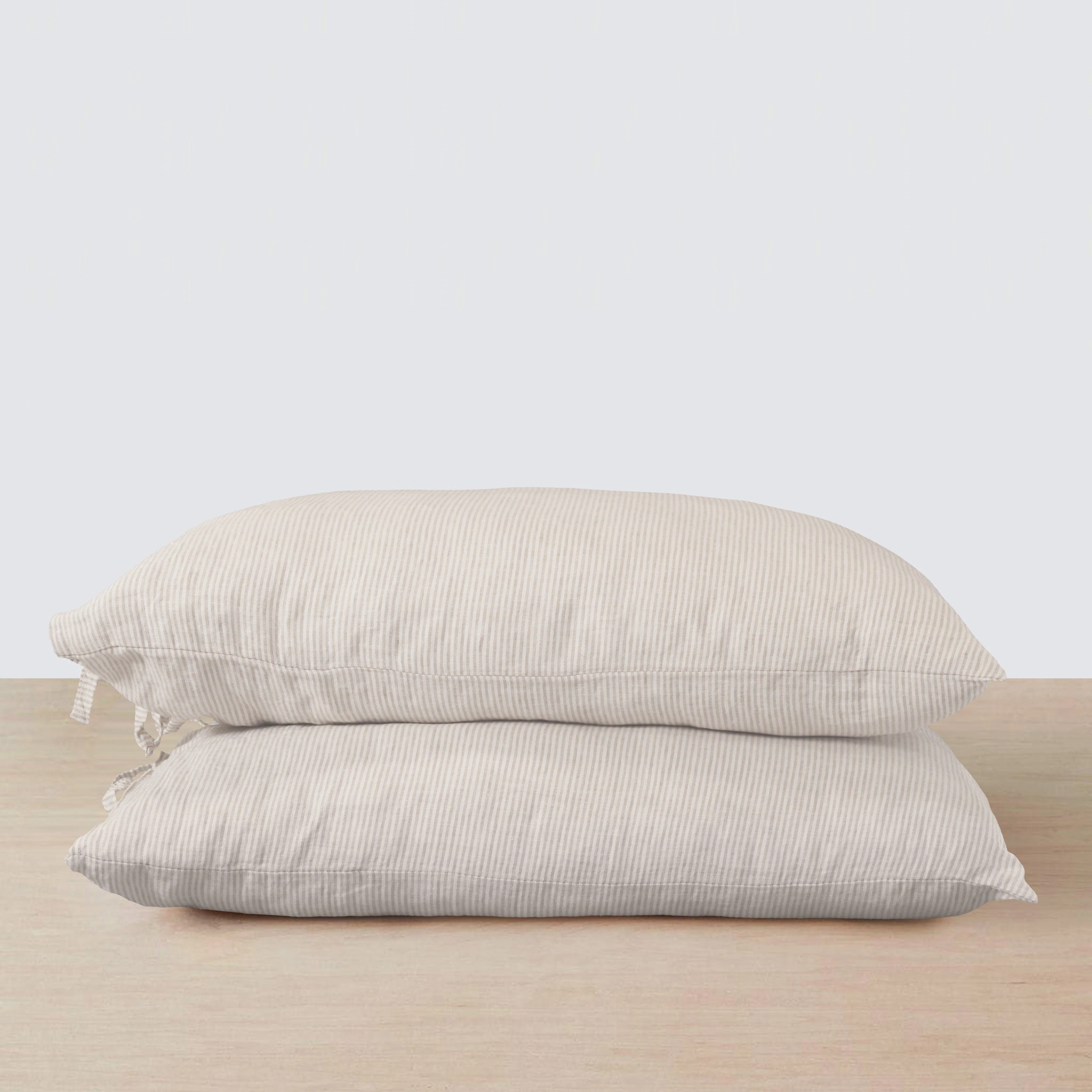 Stonewashed Linen Pillowcases with Ties