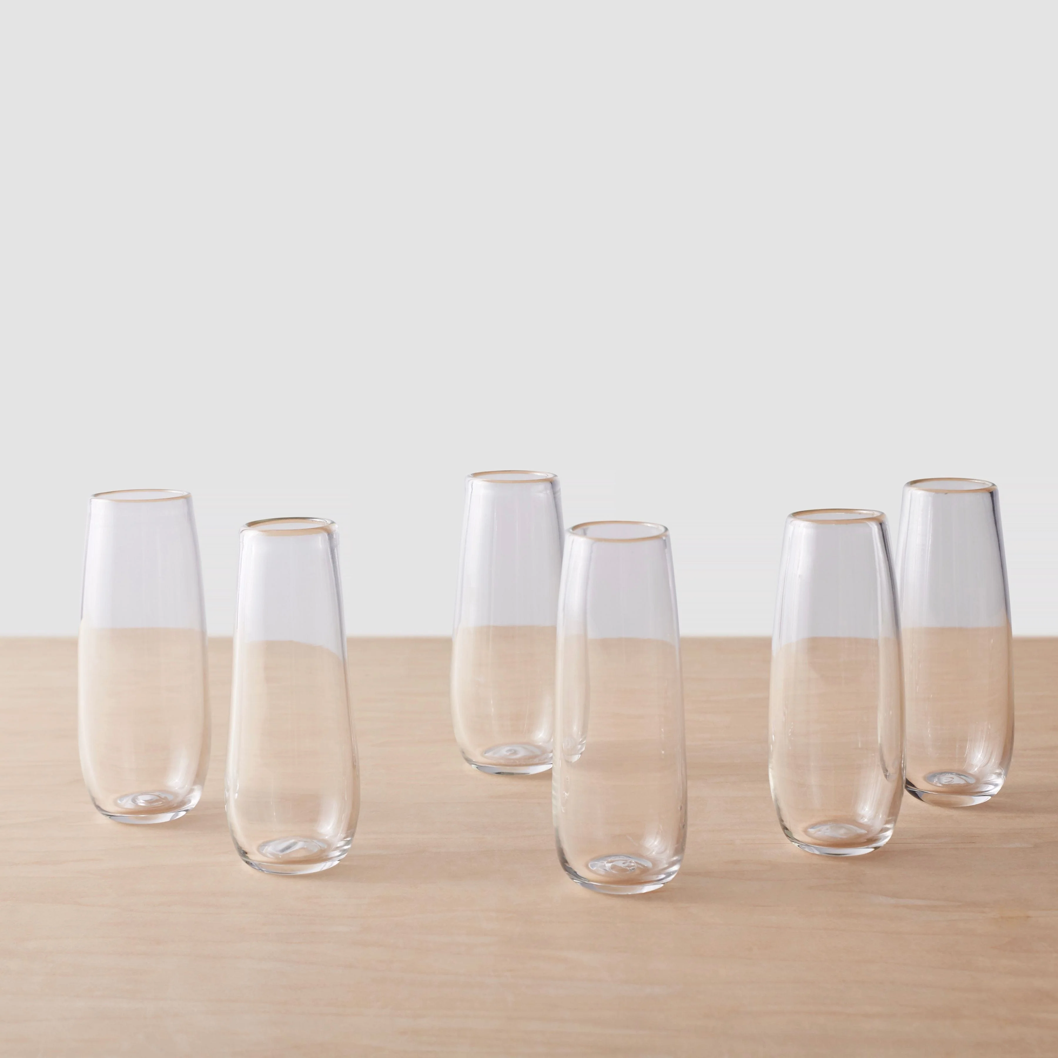 Apasco Recycled Stemless Flute Glasses - 13.5 oz - Set of 6
