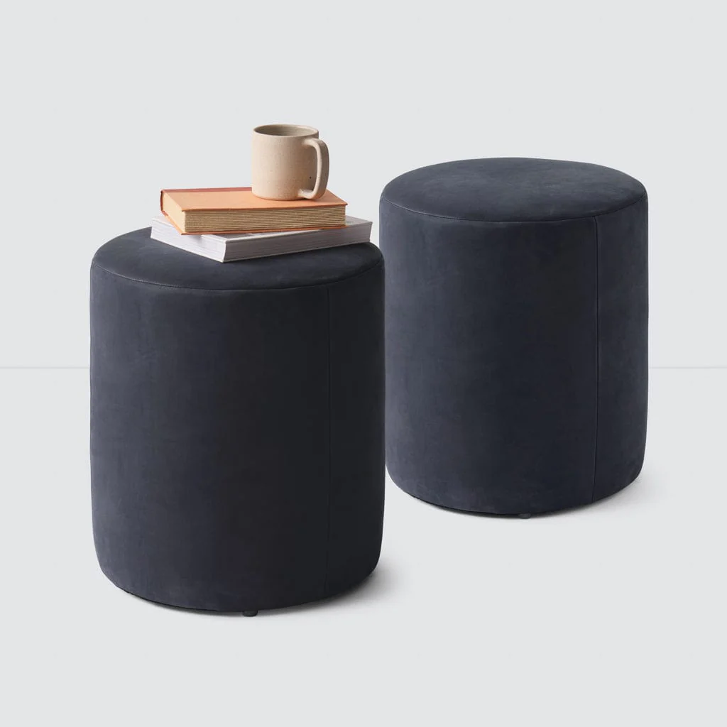 Torres Round Nubuck Ottoman