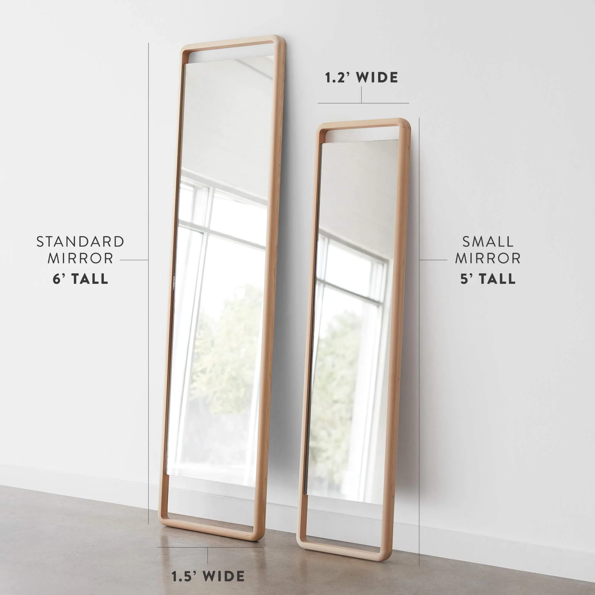 Hinoki Wood Floor Mirror