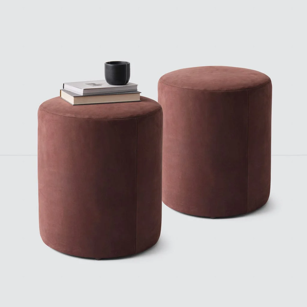 Torres Round Nubuck Ottoman