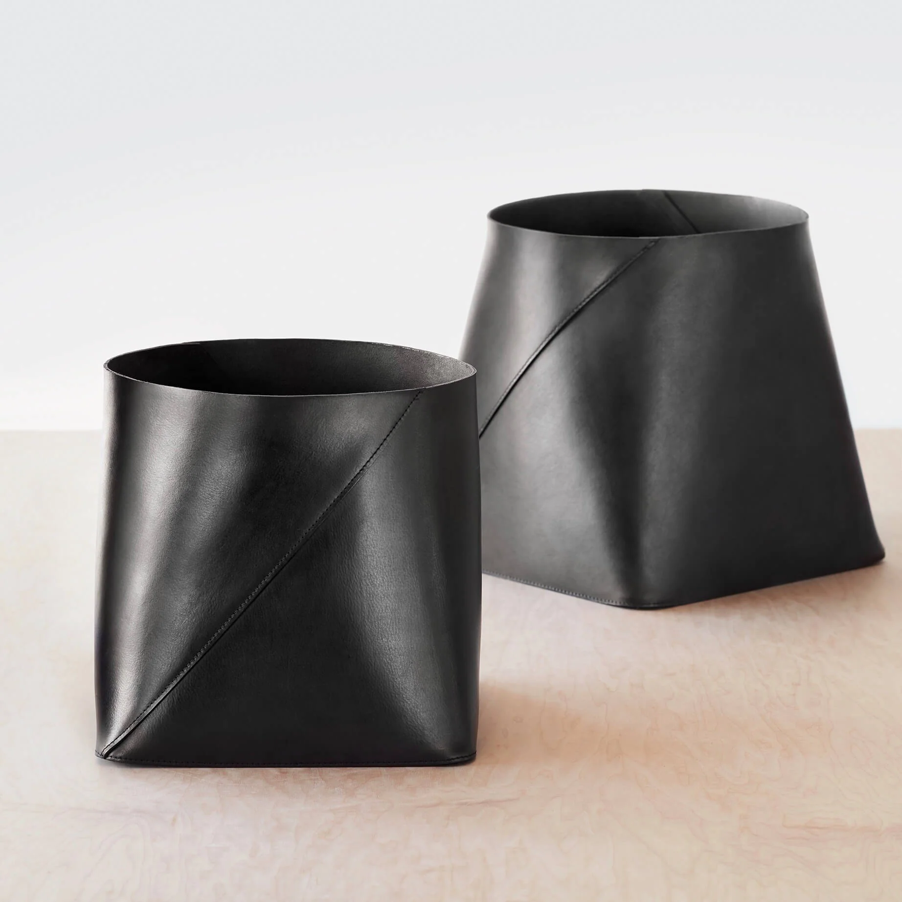 Azad Tall Leather Storage Bins